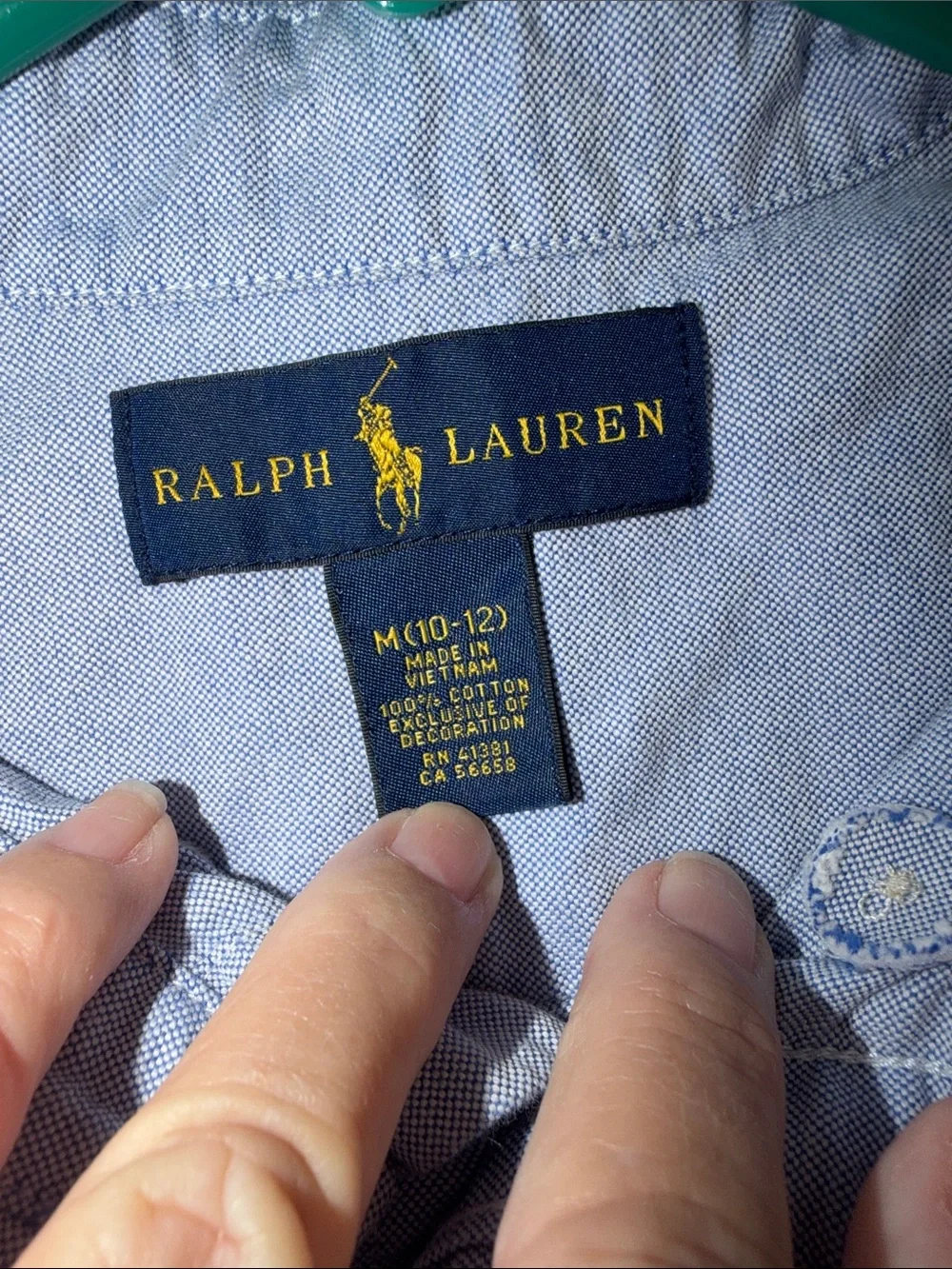 Ralph Lauren boyyLight Blue Oxford Button-Down Shirt with Logo